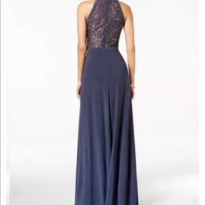 nightway lace halter gown merlot